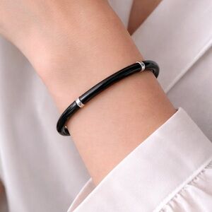 Ippolita 925 Black enamel Bangle with Silver Accents